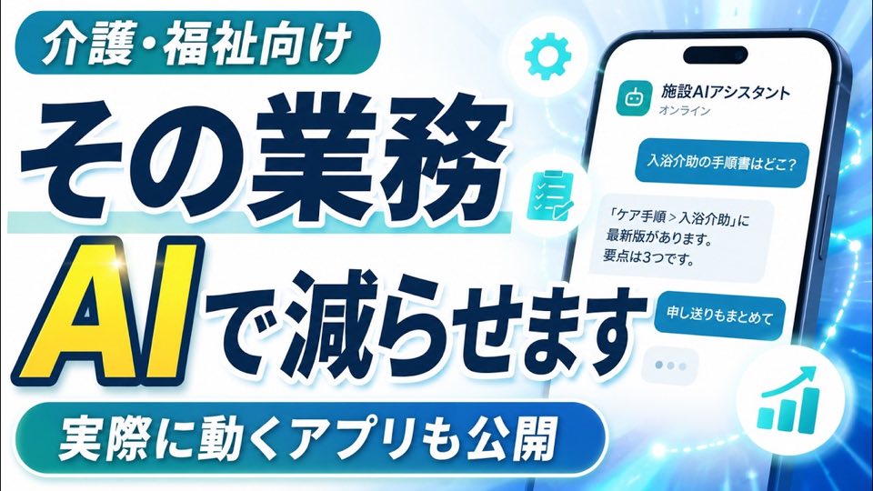 介護・福祉の業務をAIで効率化する紹介動画のサムネイル